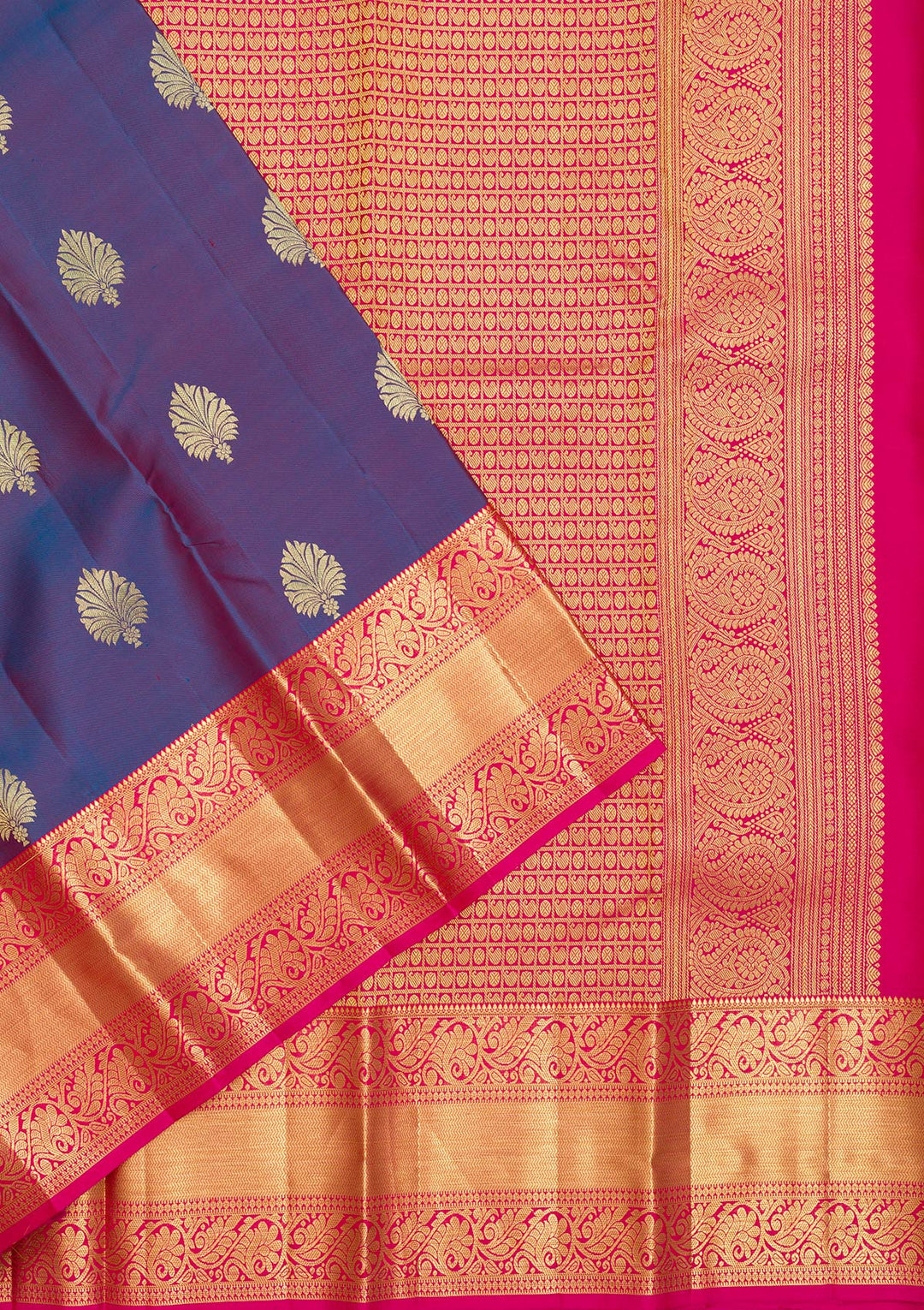 Navy Blue Zariwork Banarasi Pure Silk Saree