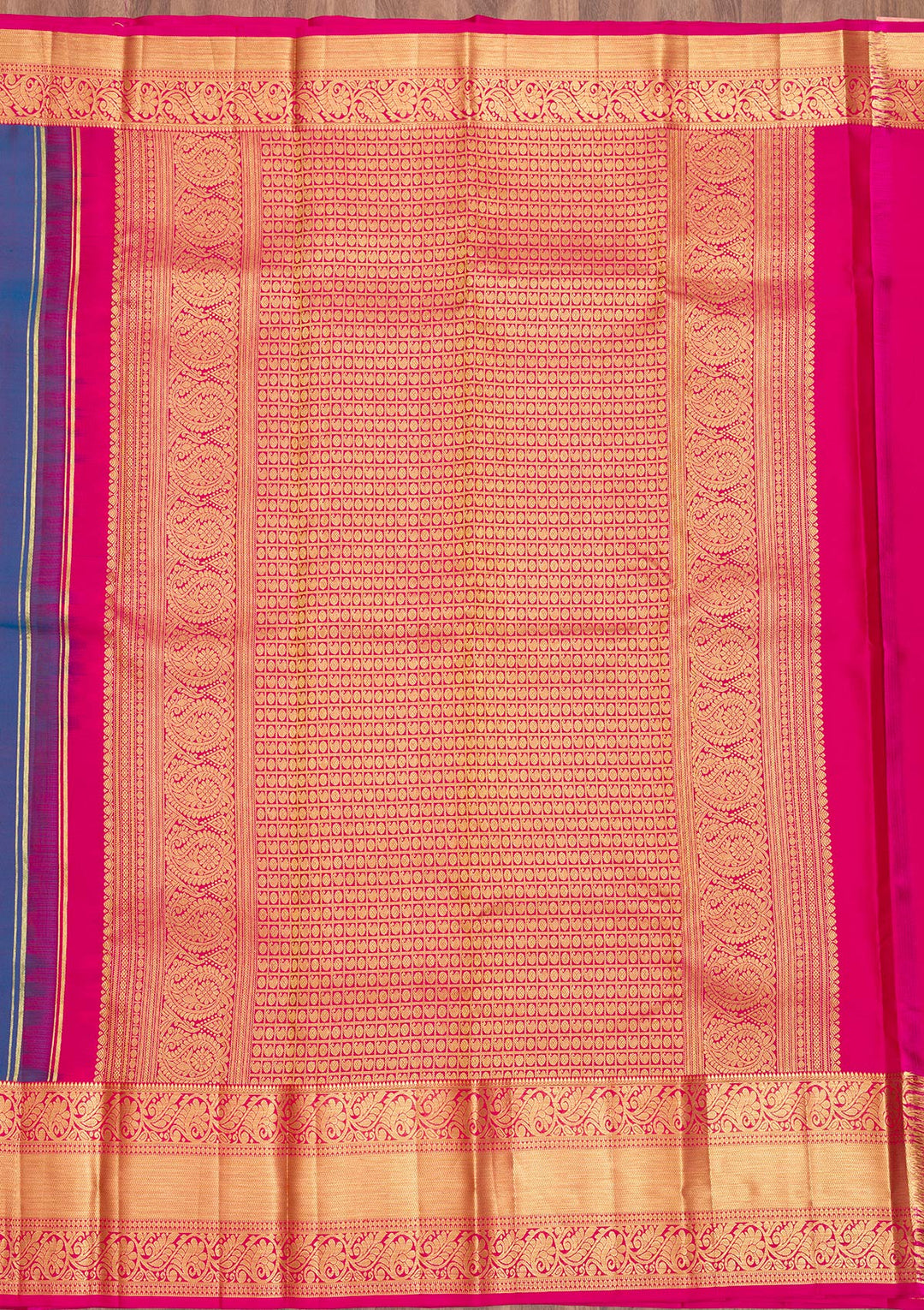 Navy Blue Zariwork Banarasi Pure Silk Saree