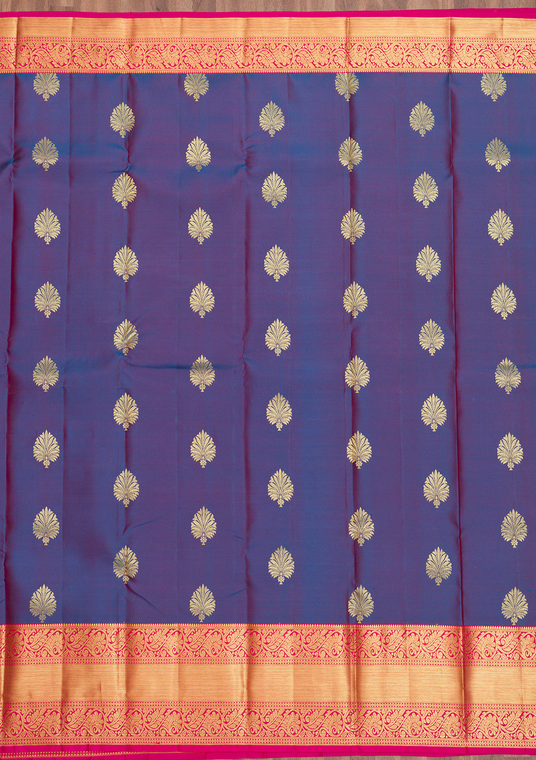 Navy Blue Zariwork Banarasi Pure Silk Saree