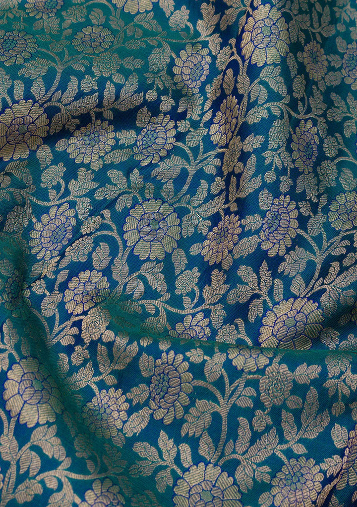 Navy Blue Zariwork Pure Silk Saree
