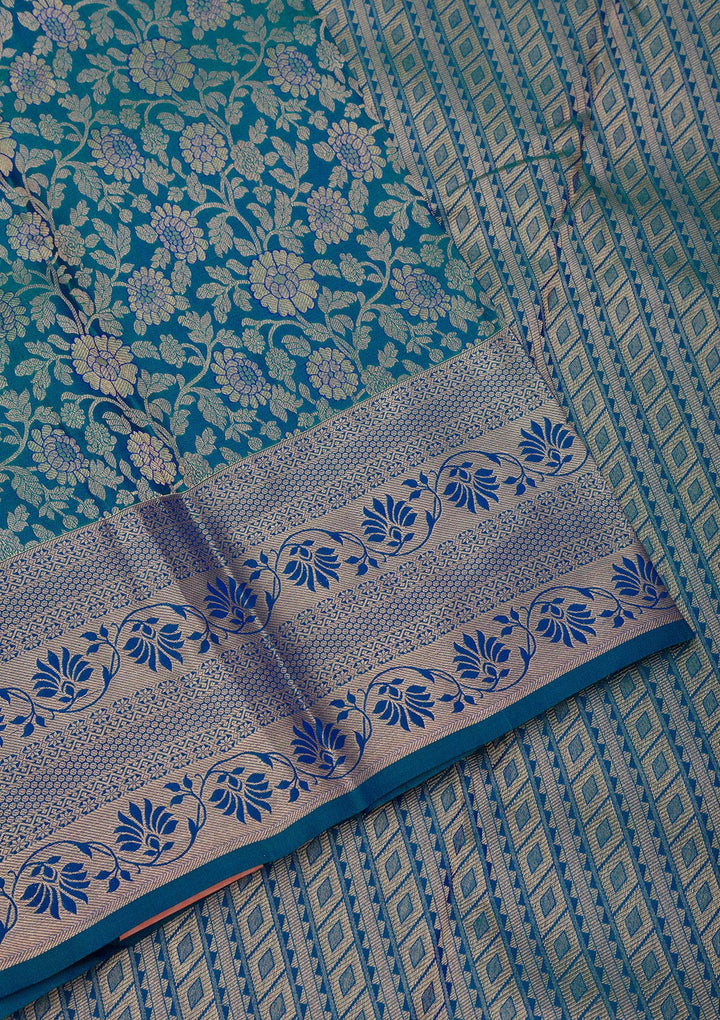 Navy Blue Zariwork Pure Silk Saree