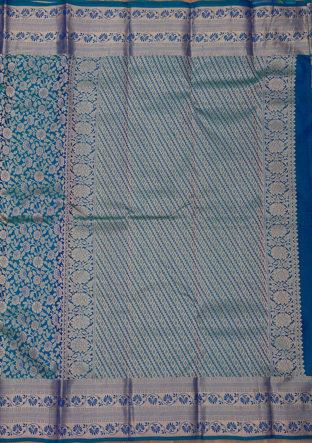 Navy Blue Zariwork Pure Silk Saree
