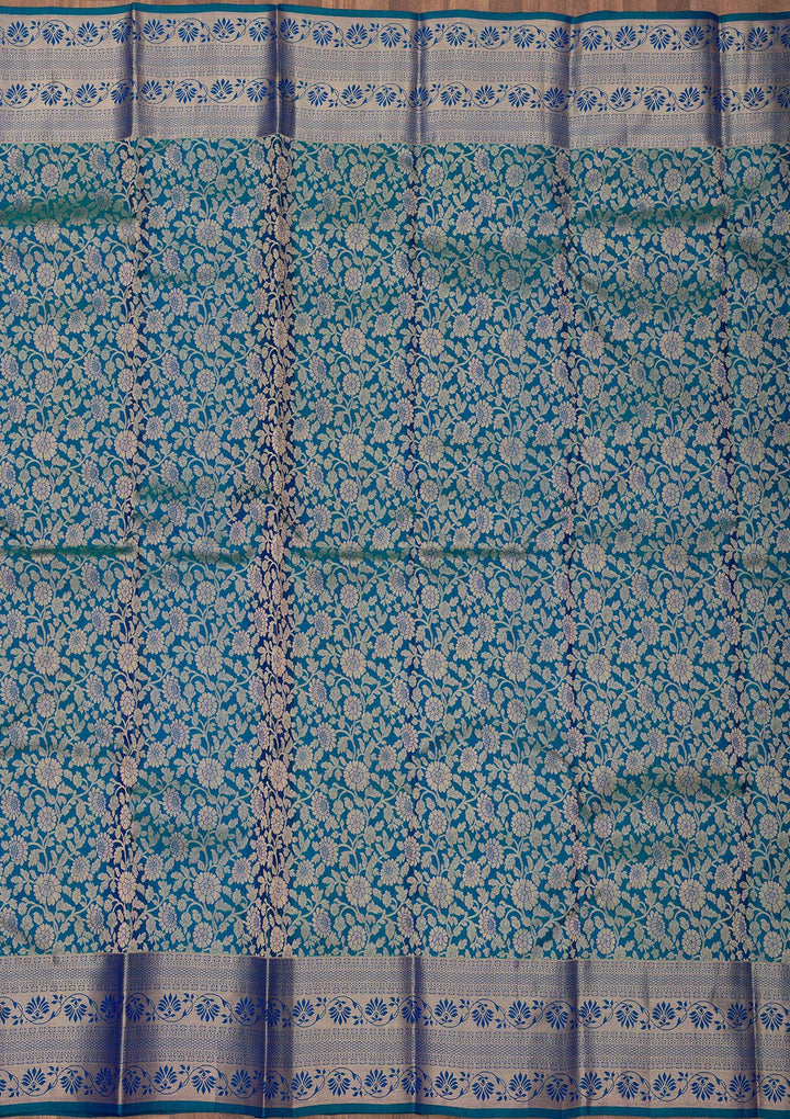 Navy Blue Zariwork Pure Silk Saree