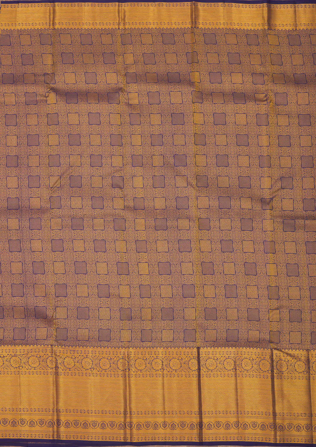 Navy Blue Zariwork Pure Silk Saree
