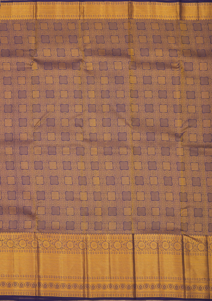 Navy Blue Zariwork Pure Silk Saree