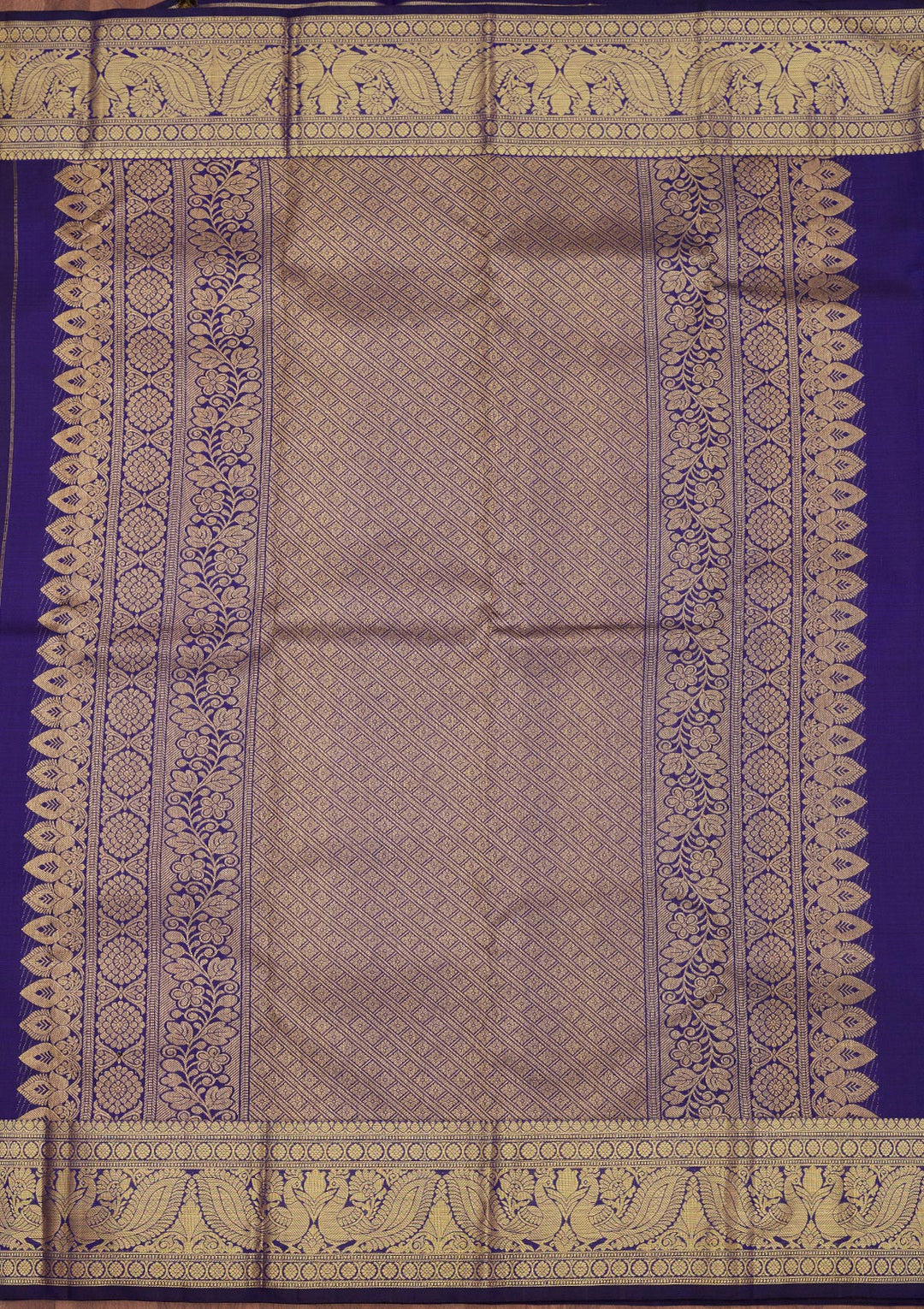 Navy Blue Zariwork Pure Silk Saree