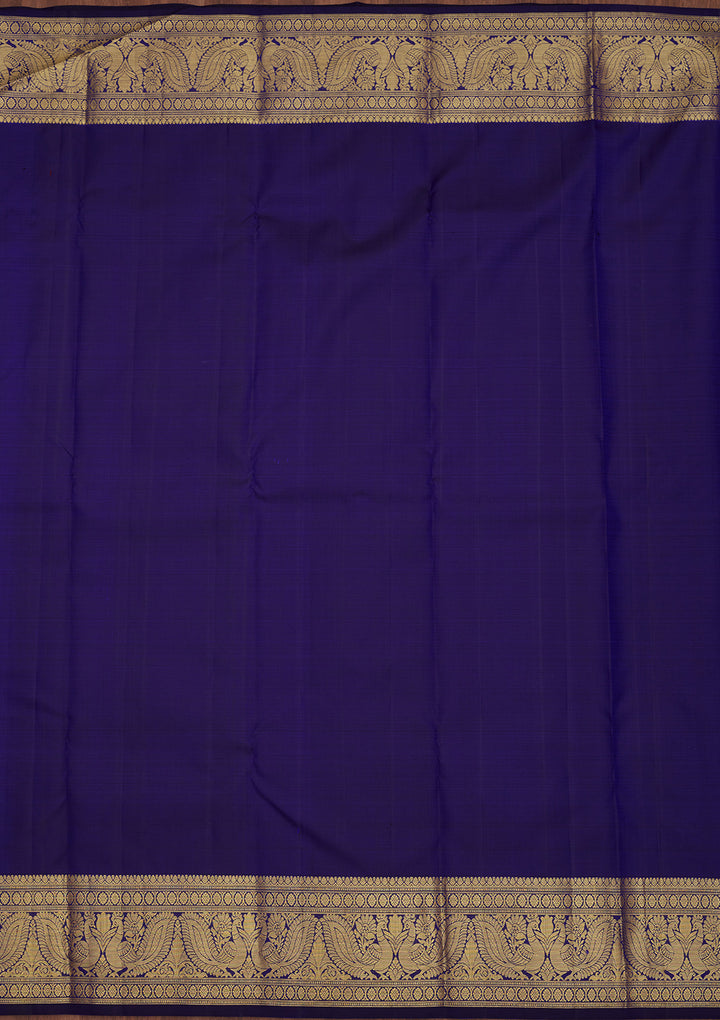 Navy Blue Zariwork Pure Silk Saree