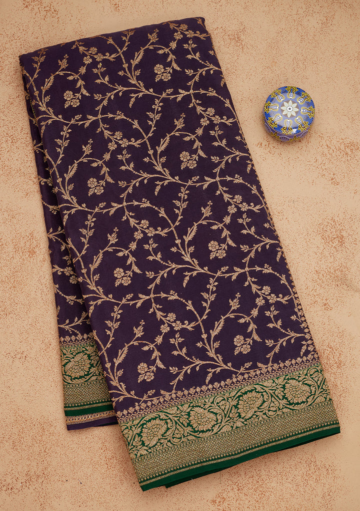 Navy Blue Zariwork Pure Silk Saree