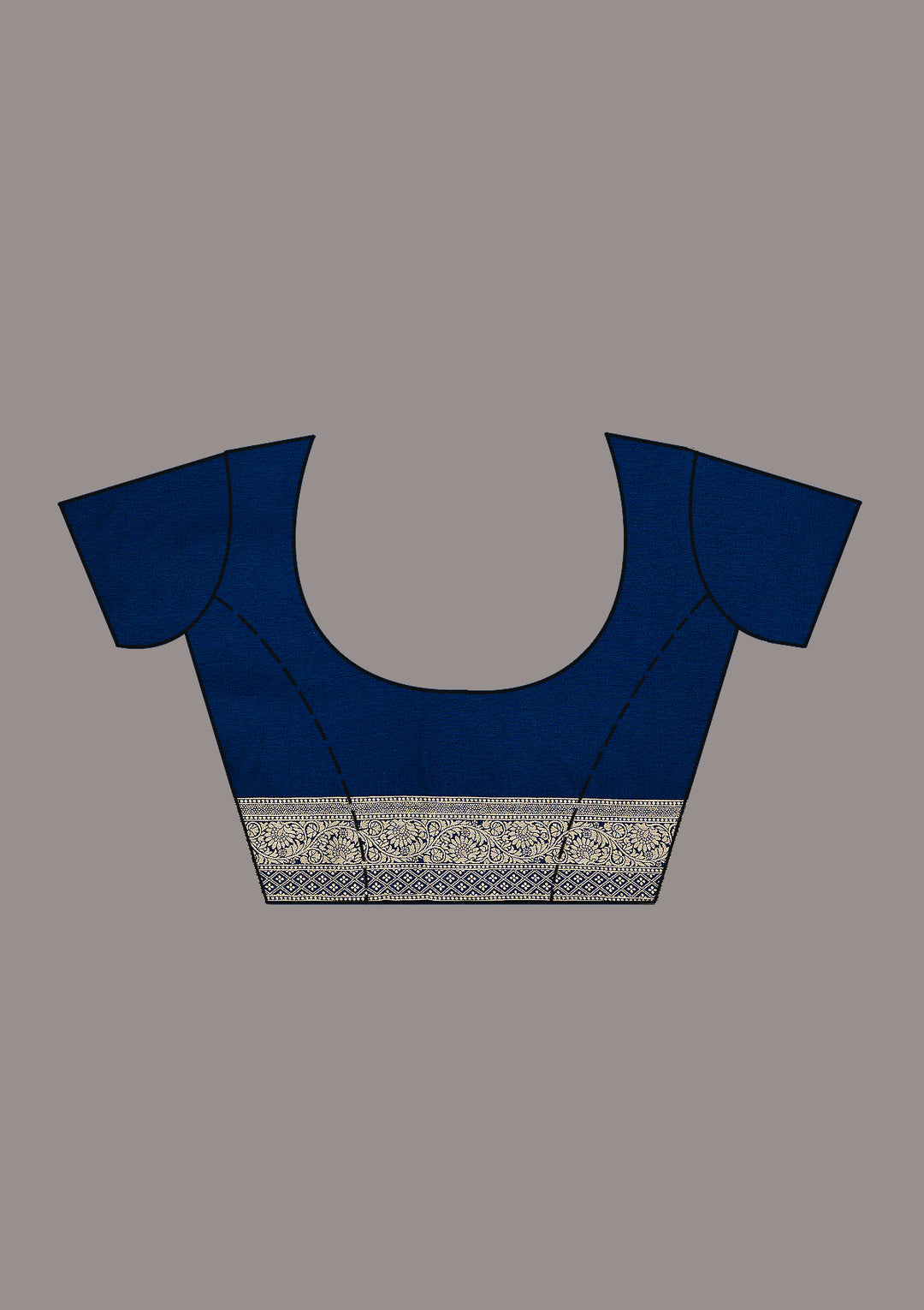 Navy Blue Zariwork Semi Crepe Saree