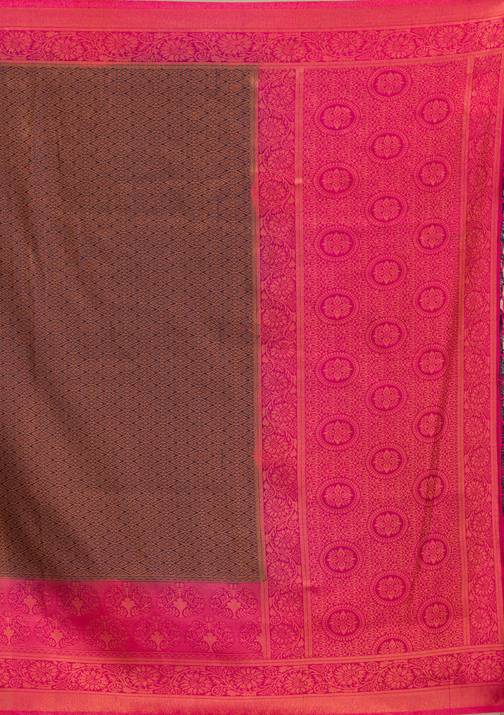 Navy Blue Zariwork Soft Silk Saree