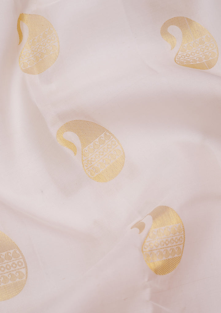 Off White Zariwork Pure Silk Saree