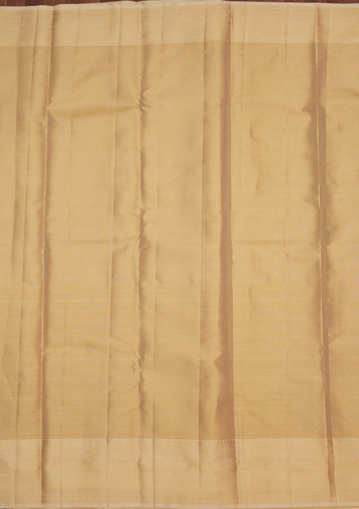 Off White Zariwork Pure Silk Saree