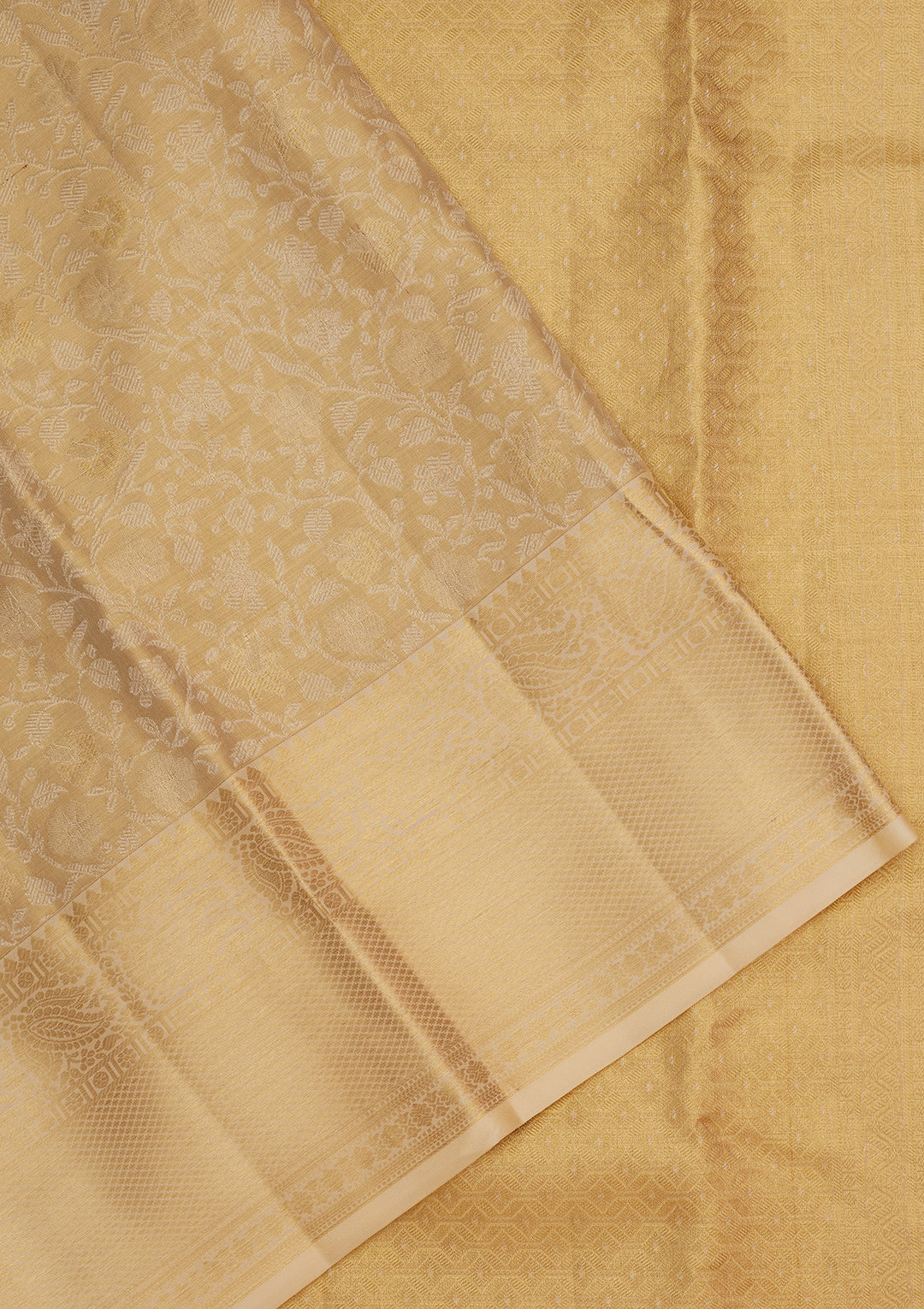 Off White Zariwork Pure Silk Saree
