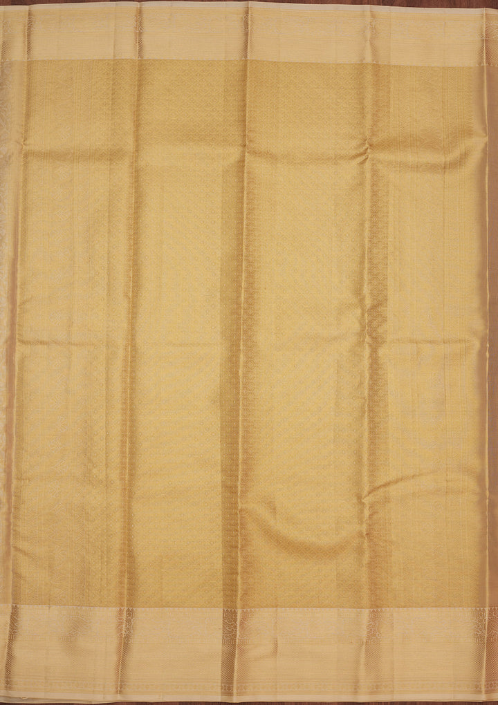 Off White Zariwork Pure Silk Saree