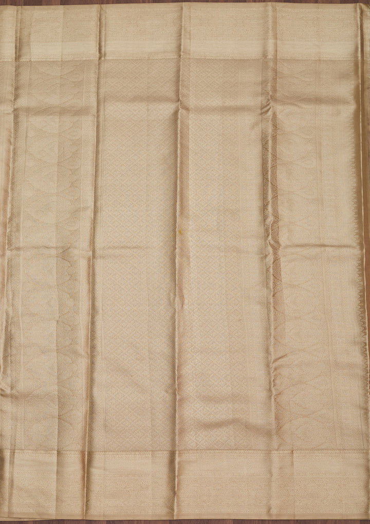 Off White Zariwork Pure Silk Saree