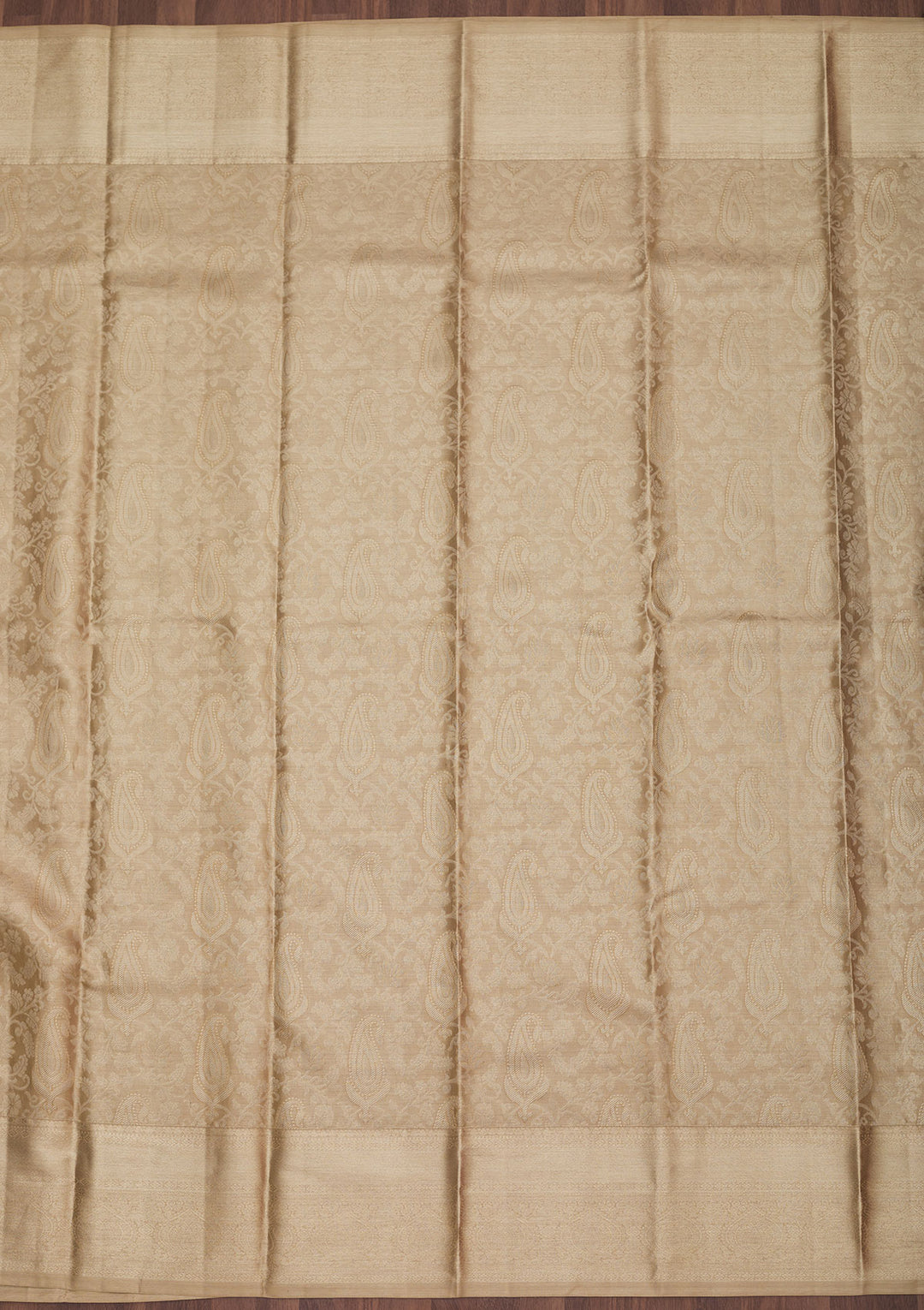 Off White Zariwork Pure Silk Saree