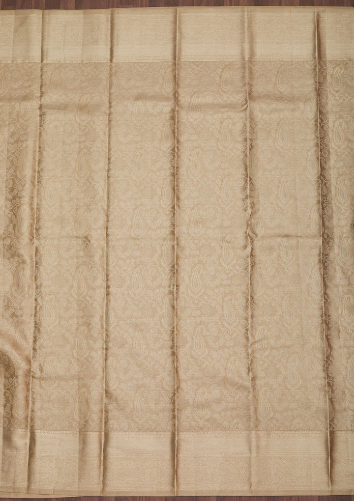 Off White Zariwork Pure Silk Saree