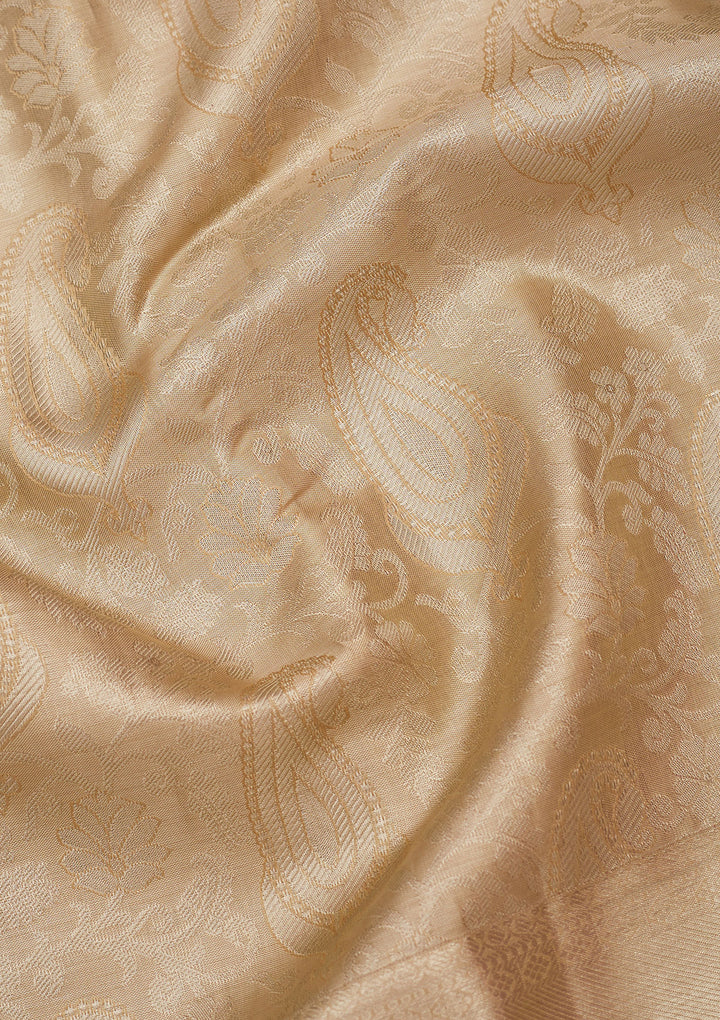 Off White Zariwork Pure Silk Saree