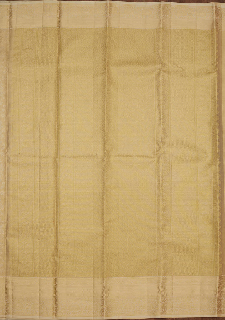 Off White Zariwork Pure Silk Saree