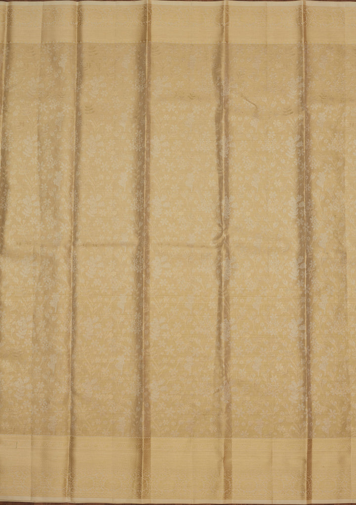 Off White Zariwork Pure Silk Saree