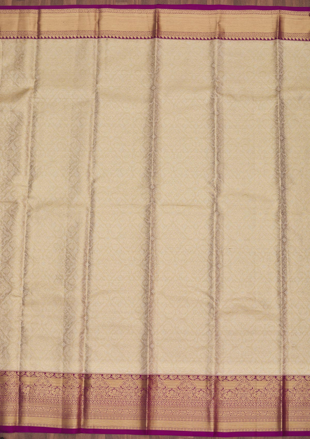 Off White Zariwork Pure Silk Saree