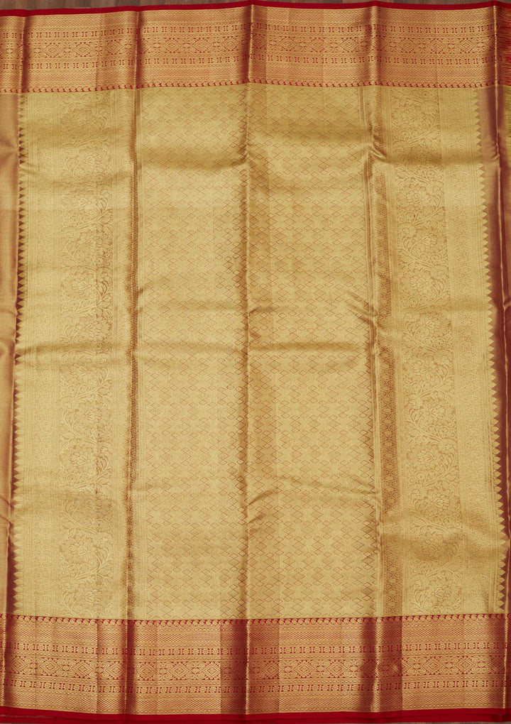 Off White Zariwork Pure Silk Saree