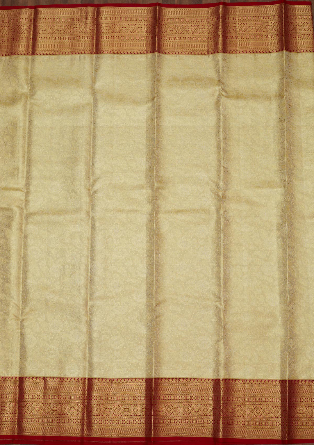 Off White Zariwork Pure Silk Saree