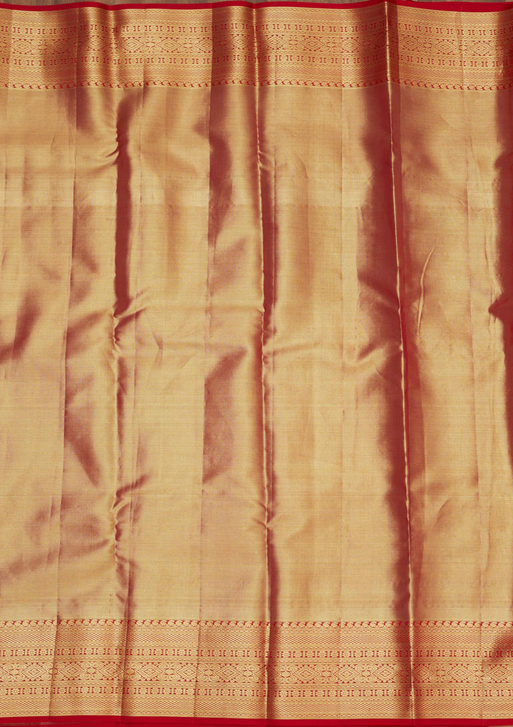Off White Zariwork Pure Silk Saree