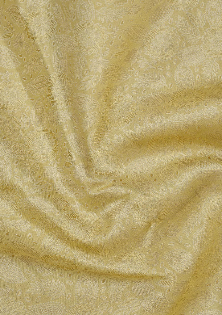 Off White Zariwork Pure Silk Saree