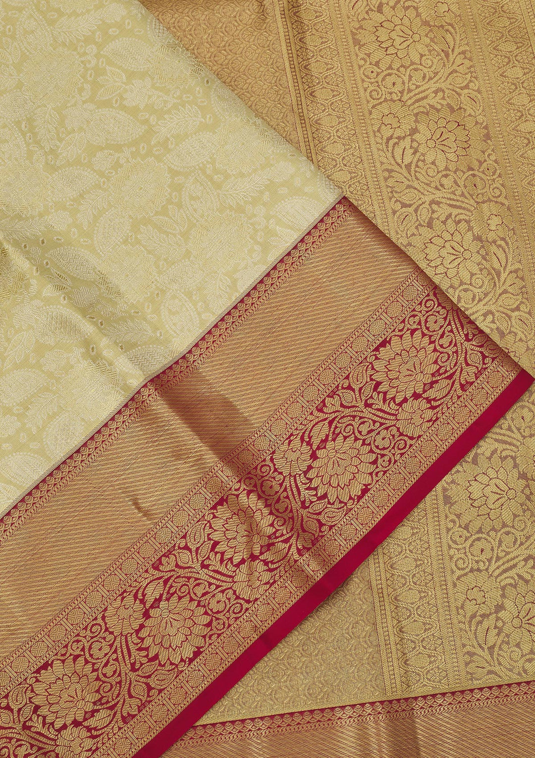 Off White Zariwork Pure Silk Saree