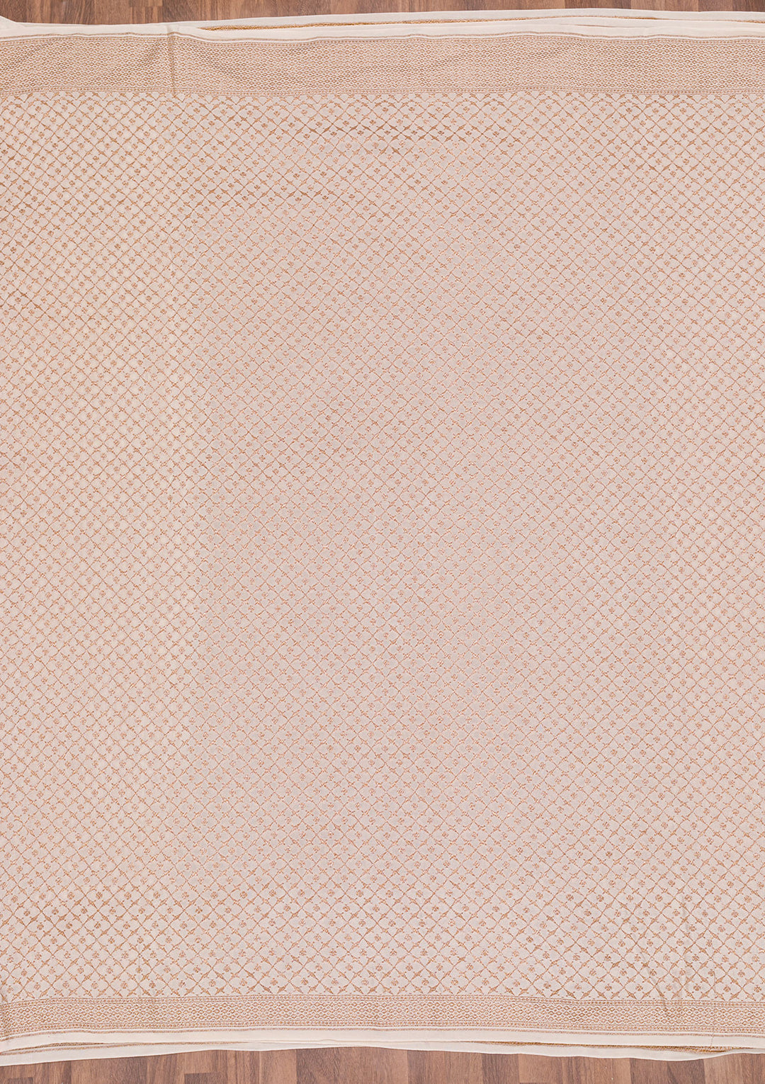 Off White Zariwork Pure Silk Saree
