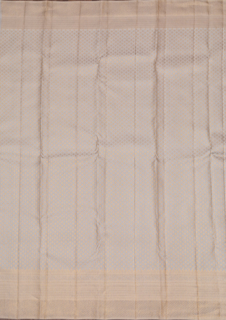 Off White Gold Zariwork Pure Silk Saree