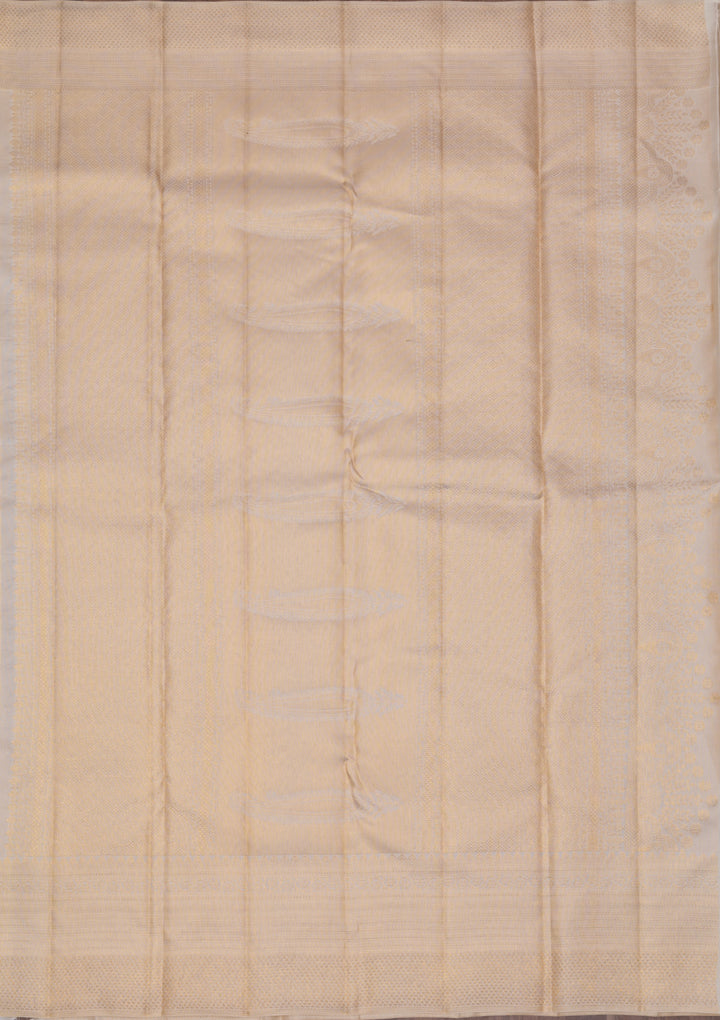 Off White Gold Zariwork Pure Silk Saree