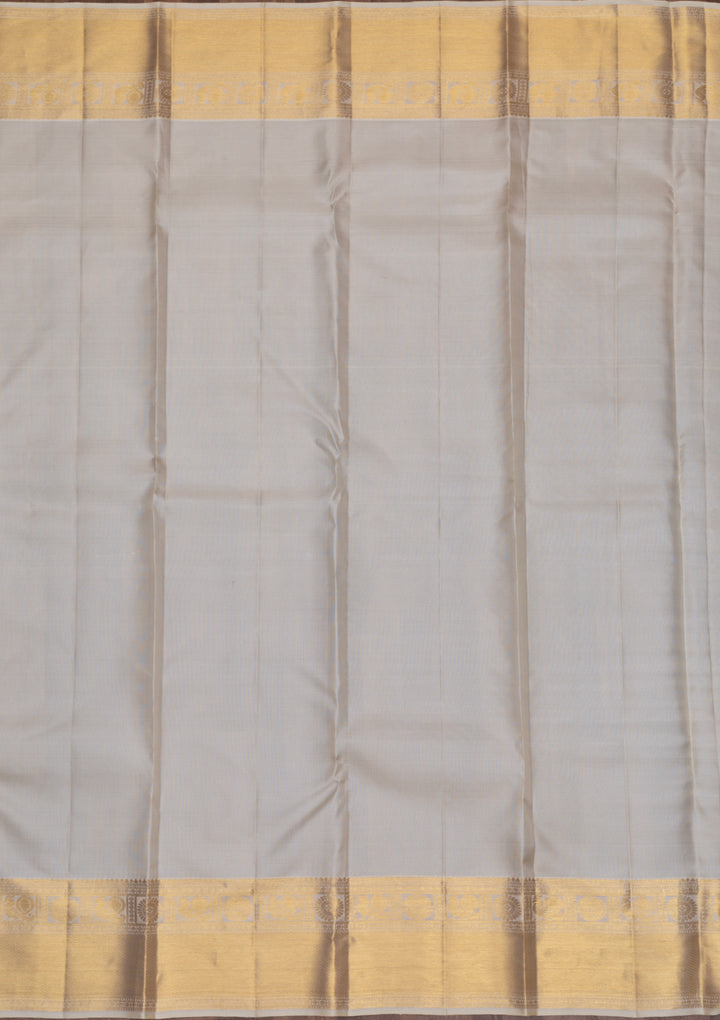 Off White Gold Zariwork Pure Silk Saree