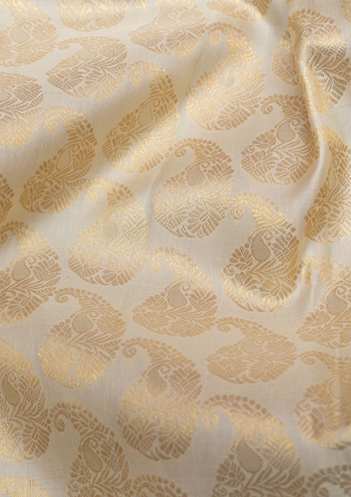 Off White Gold Zariwork Pure Silk Saree