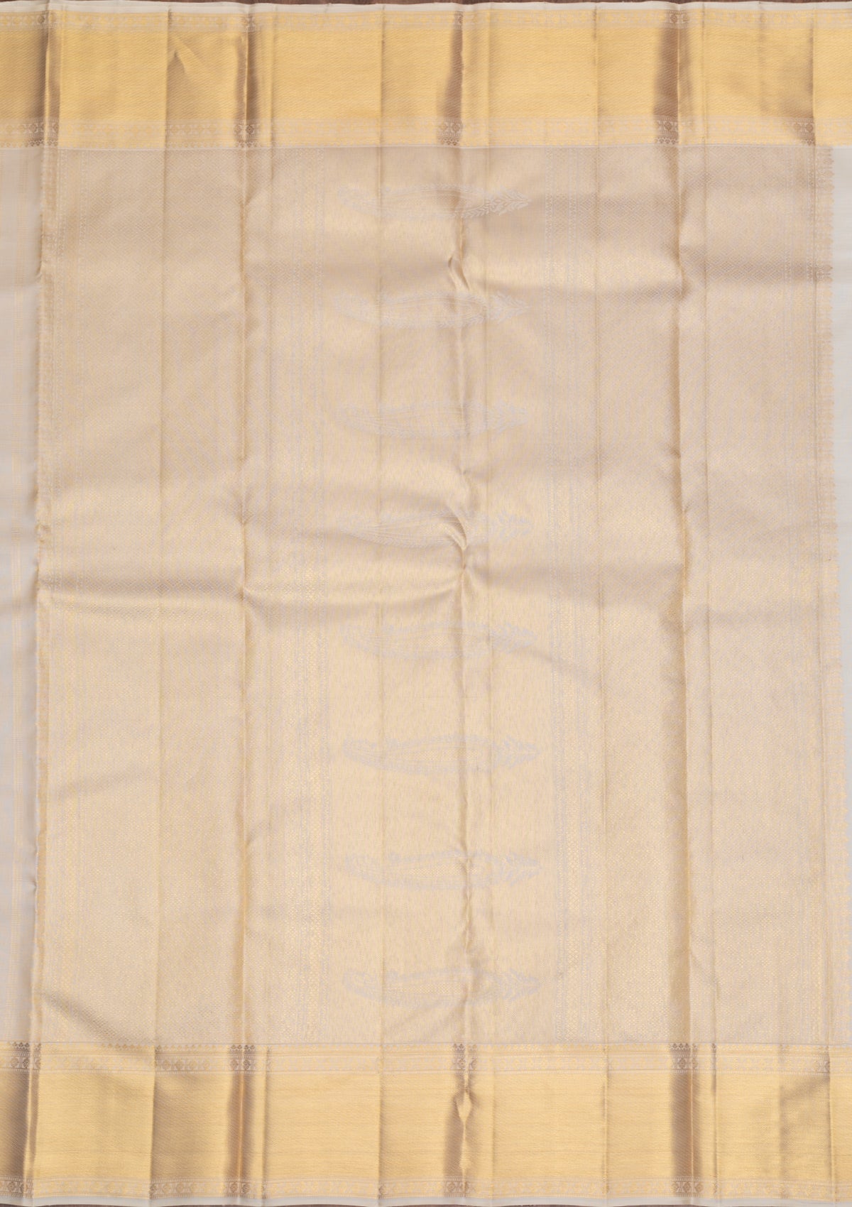 Off White Gold Zariwork Pure Silk Saree