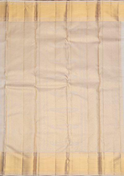 Off White Gold Zariwork Pure Silk Saree