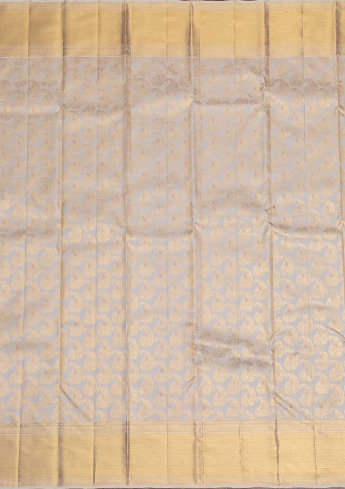 Off White Gold Zariwork Pure Silk Saree