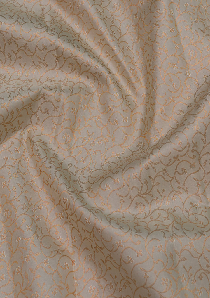 Off White Zariwork Pure Silk Saree