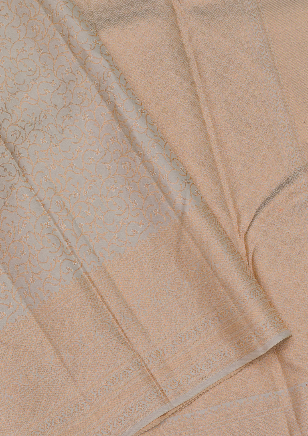 Off White Zariwork Pure Silk Saree