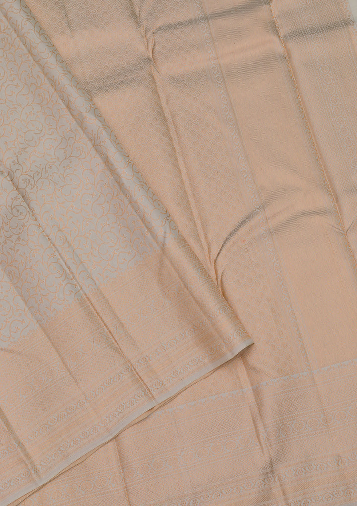 Off White Zariwork Pure Silk Saree