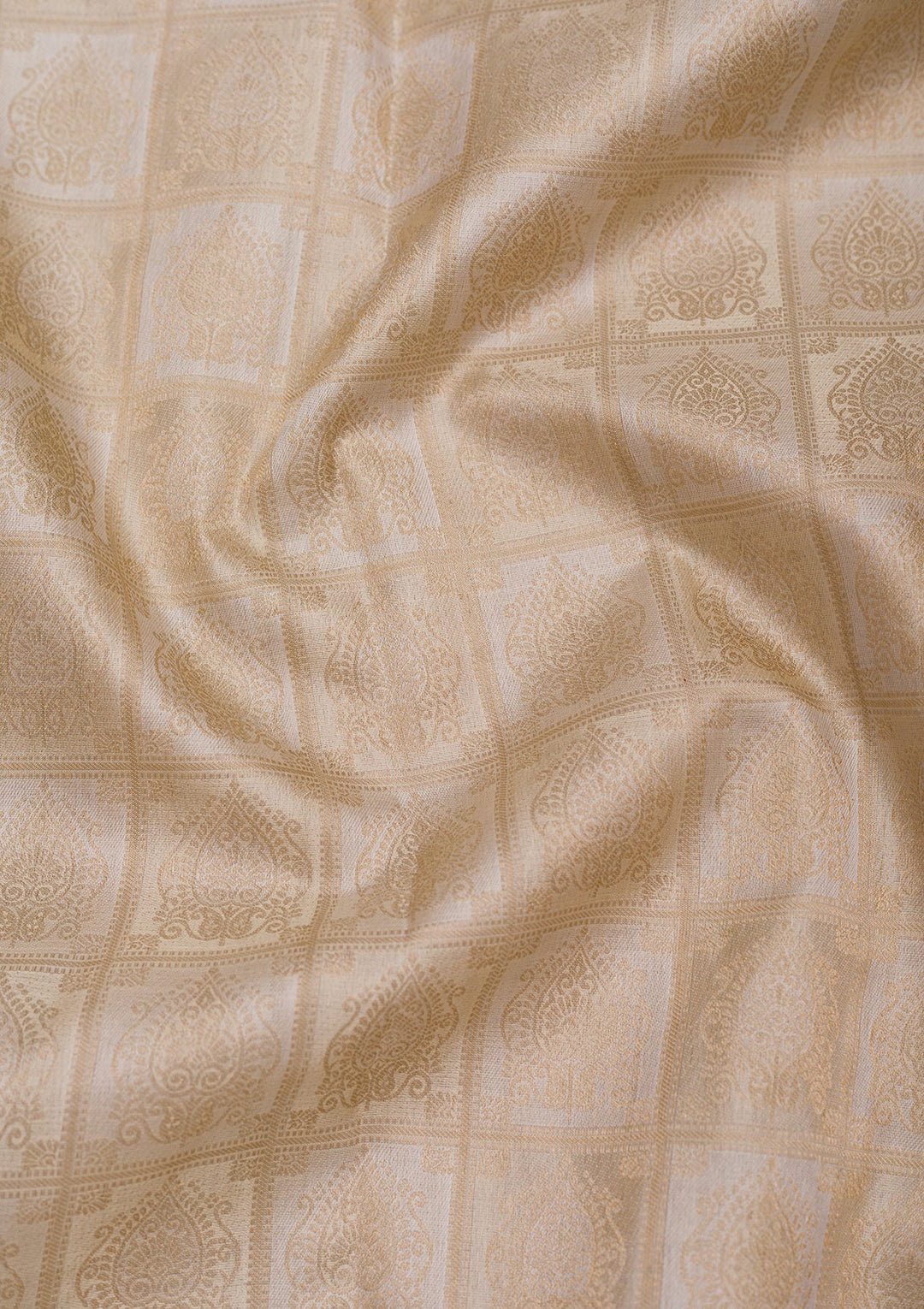 Off White Zariwork Pure Silk Saree