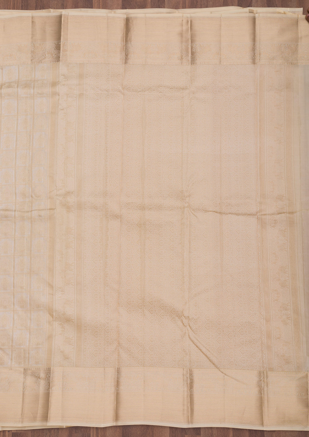 Off White Zariwork Pure Silk Saree