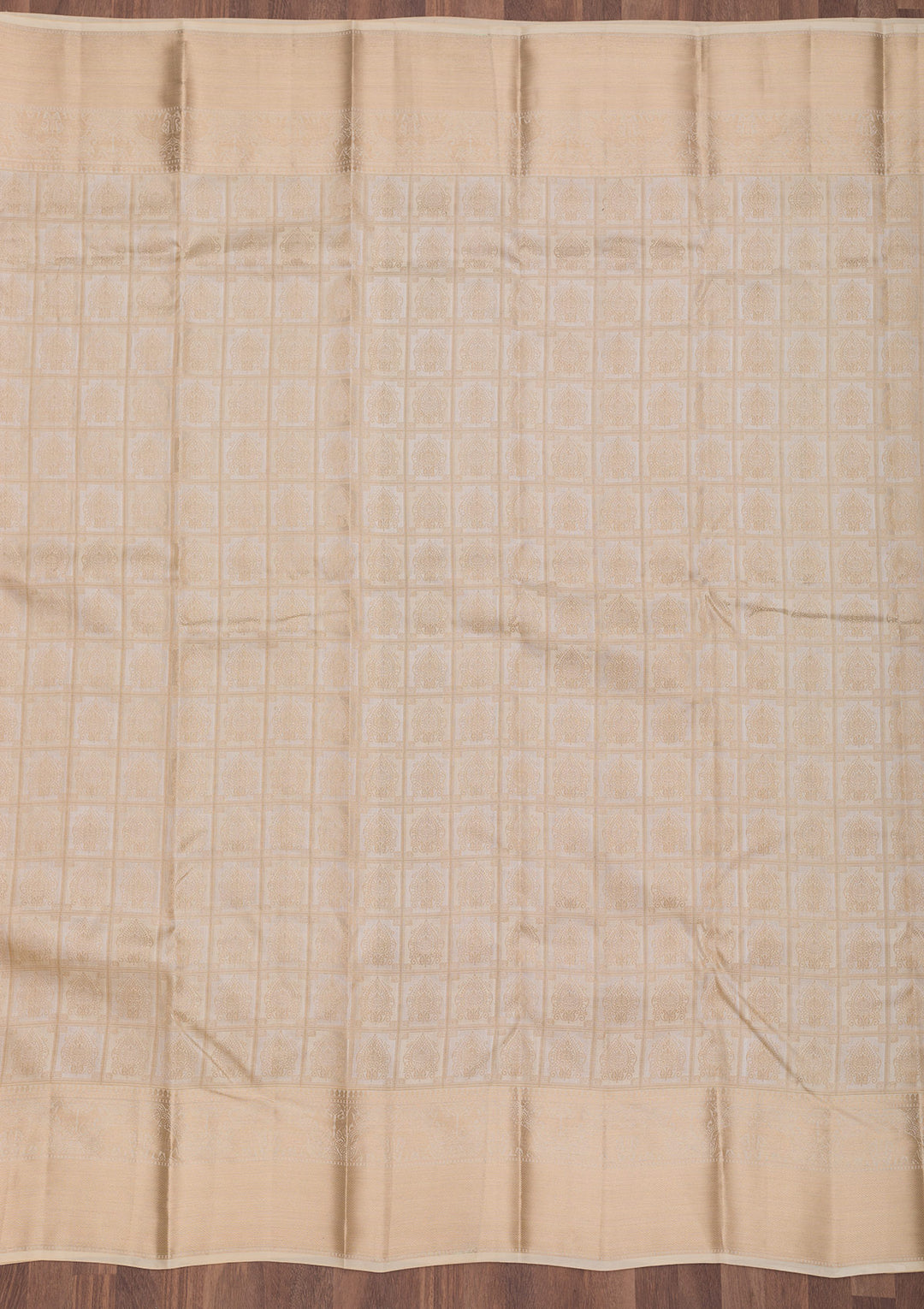 Off White Zariwork Pure Silk Saree