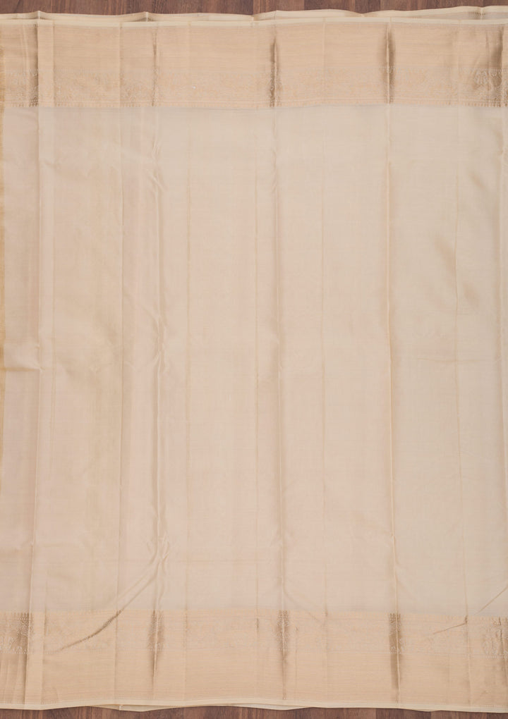 Off White Zariwork Pure Silk Saree