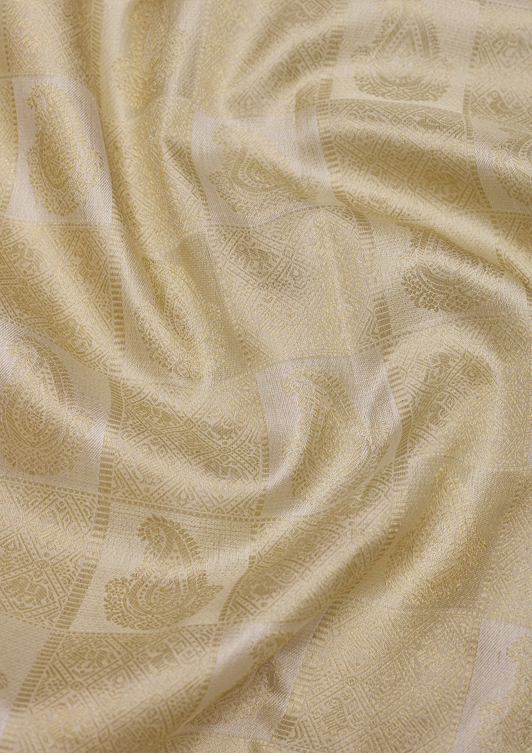 Off White Zariwork Pure Silk Saree