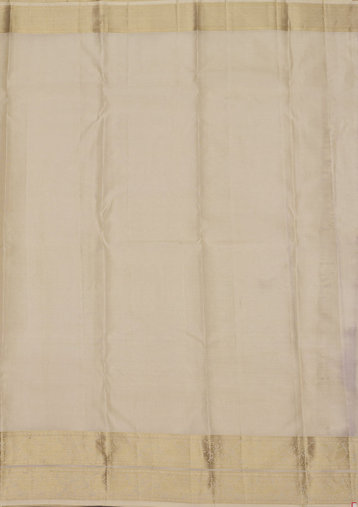 Off White Zariwork Pure Silk Saree