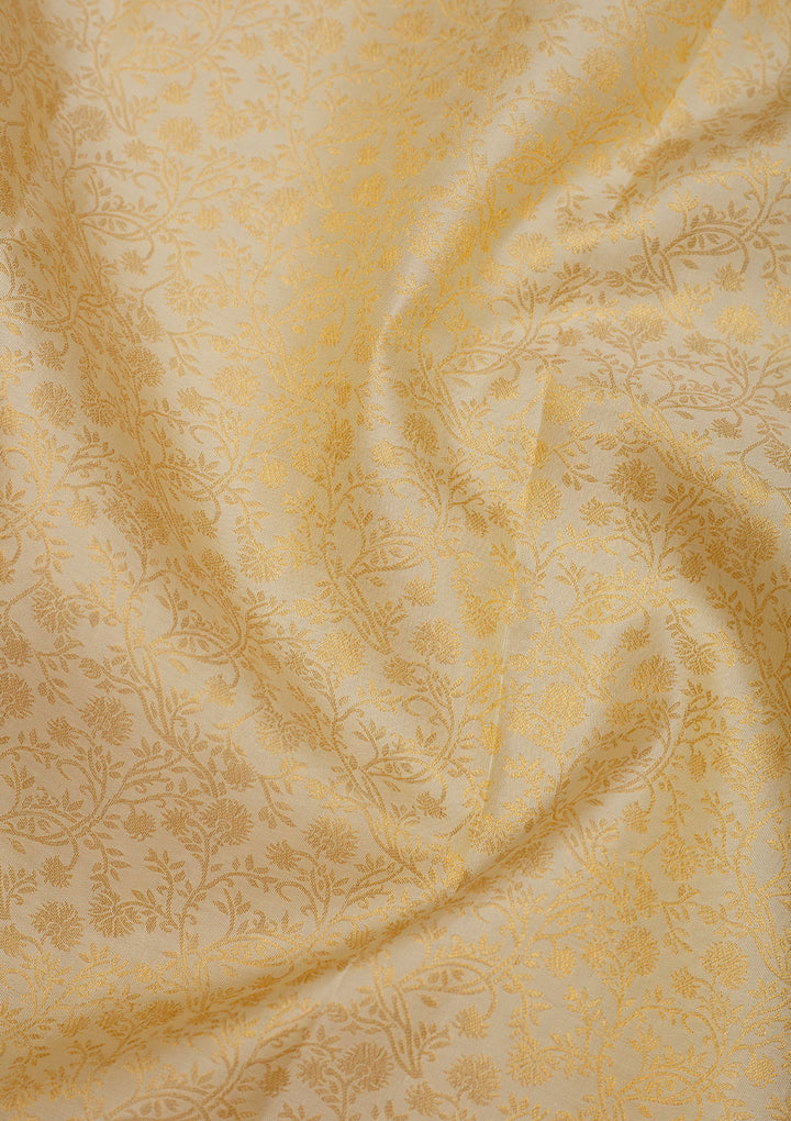 Off White Zariwork Pure Silk Saree