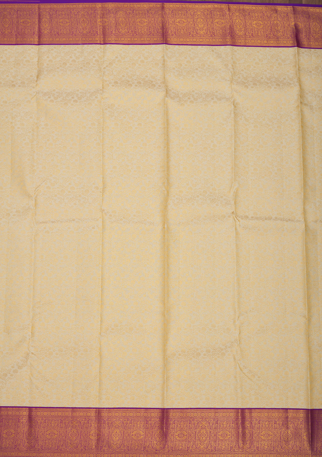 Off White Zariwork Pure Silk Saree