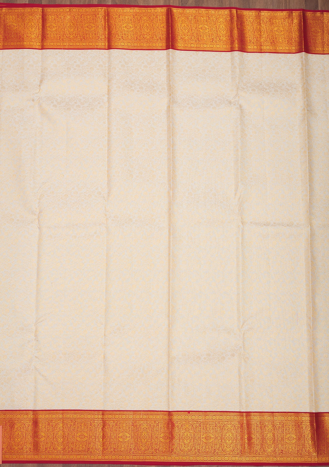 Off White Zariwork Pure Silk Saree